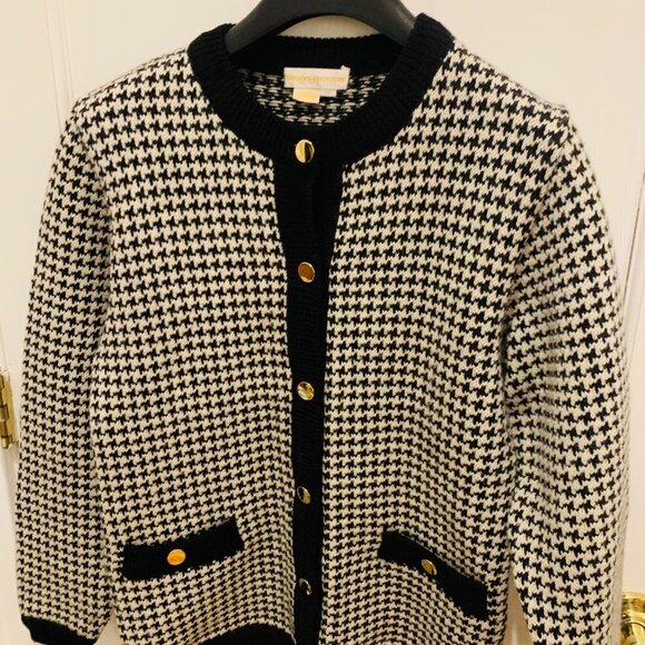 1950’s Brooks Brothers Vintage Thick Heavy Wool Women’s Cardigan Medium Dogtooth - Picture 12 of 14